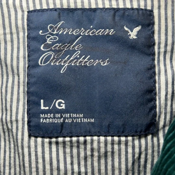 Vintage American Eagle Corduroy Blazer Teal Green Button Front Pockets Women‎ L - Picture 2 of 8